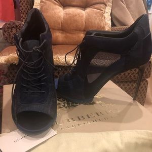 Burberry peep toe booties